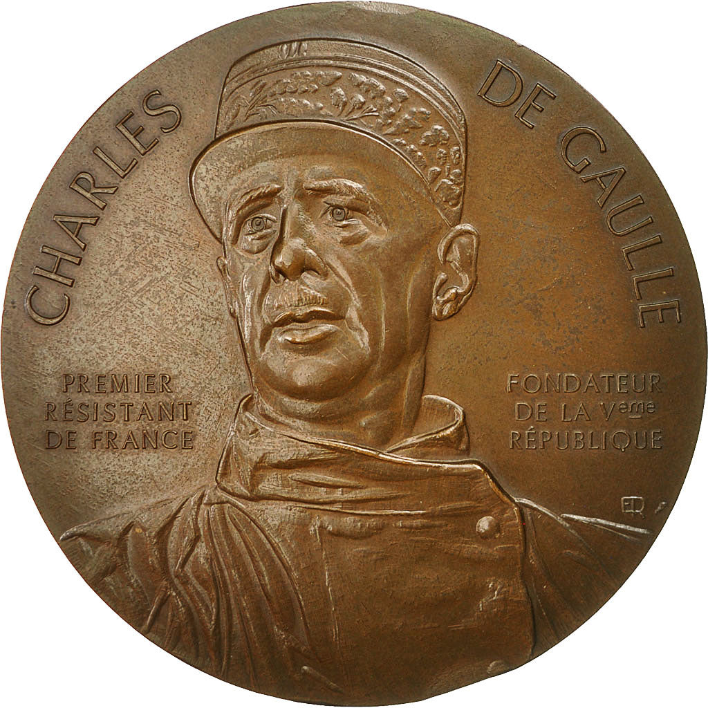 France, Medal, Charles de Gaulle, Premier Résistant de France, AU(55-58)