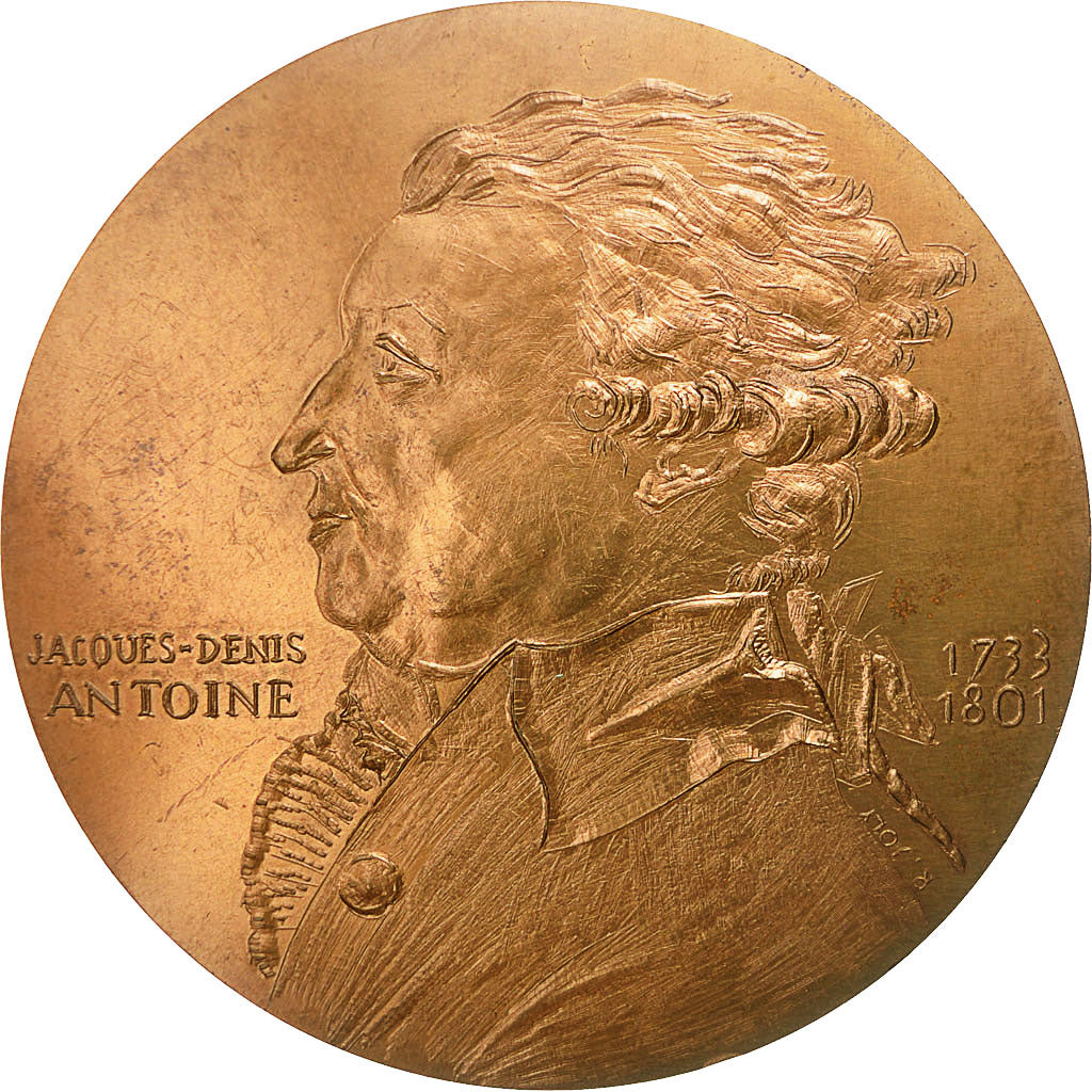 France, Medal, Architecture, Jacques Antoine Denis, 1973, Joly, SUP, Bronze