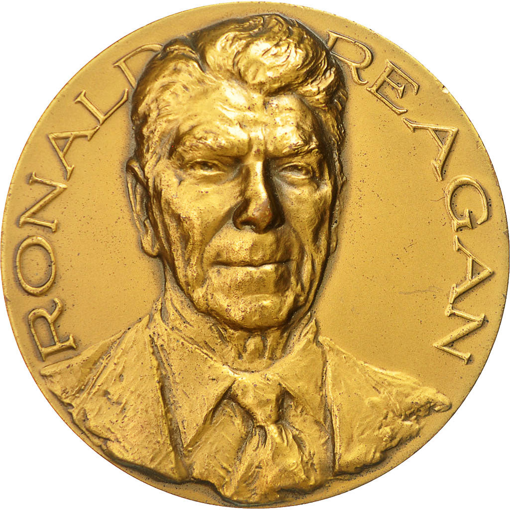 France, Medal, Ronald Reagan, Président des Etats-Unis, 1981, SUP, Bronze