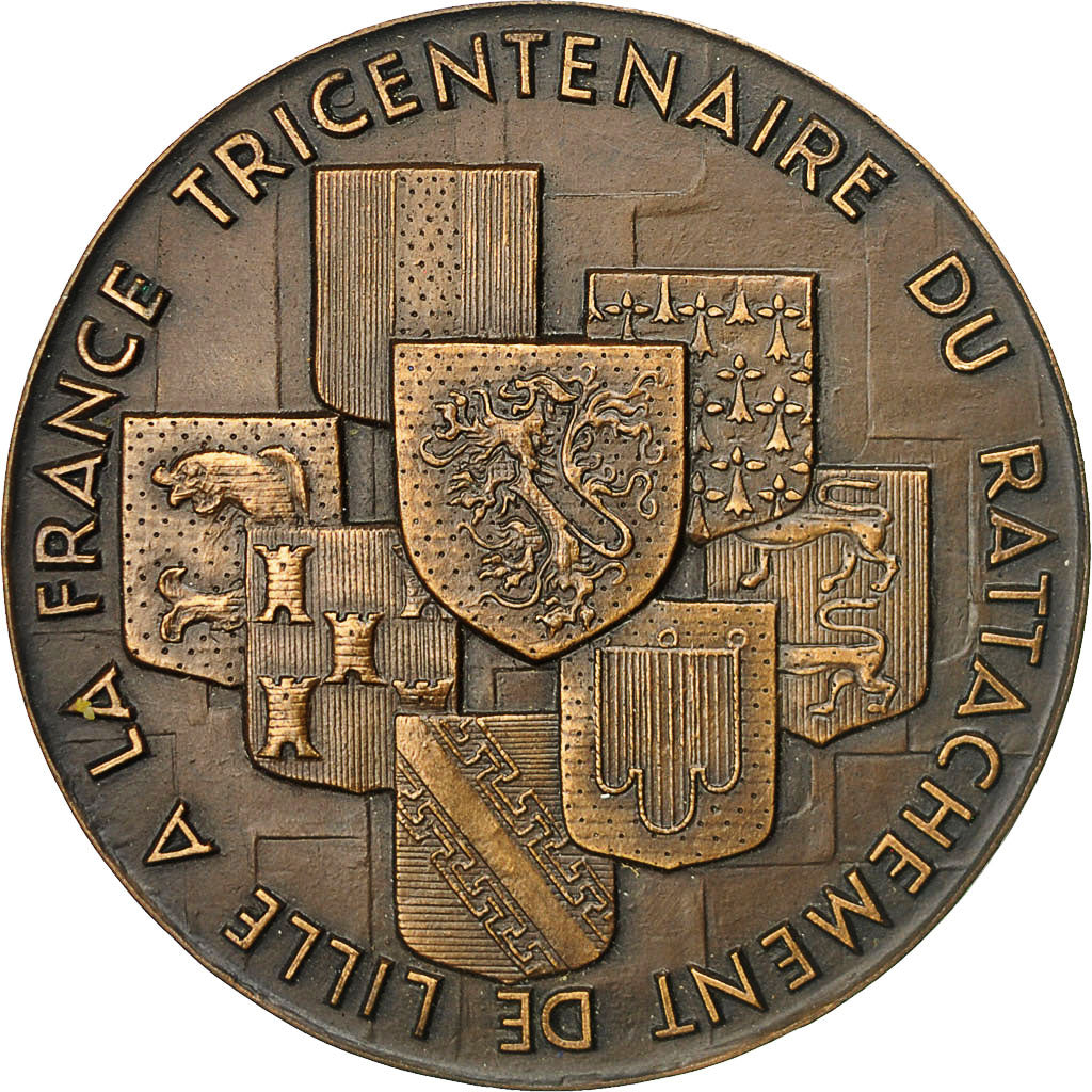France, Medal, Tricentenaire du rattachement de Lille à la France, 1968