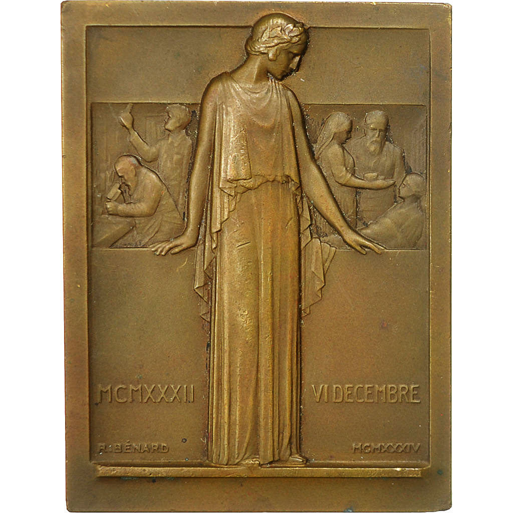 France, Medal, Professeur Rathéry, Académie de médecine, 1934, Benard