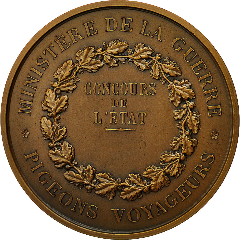 France, Medal, Ministère de la Guerre, Pigeons Voyageurs, Oudiné, MS(63)