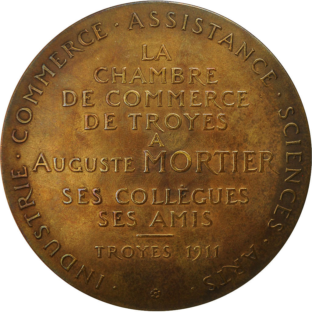 Frankreich, Medal, Auguste Mortier, Chambre de commerce de Troyes, 1911