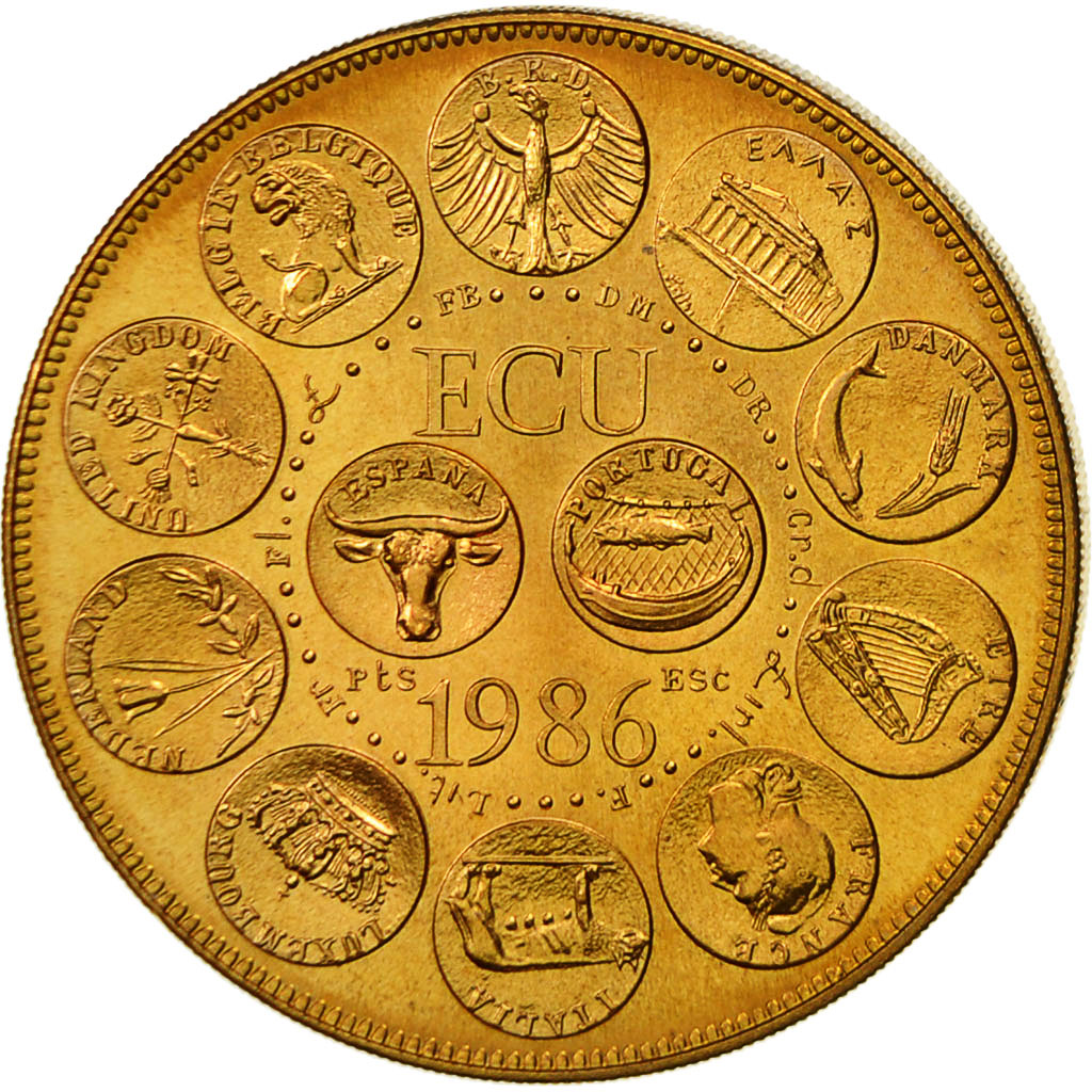 France, Medal, Ecu Europa, Marianne, 1986, Rodier, MS(64), Bronze