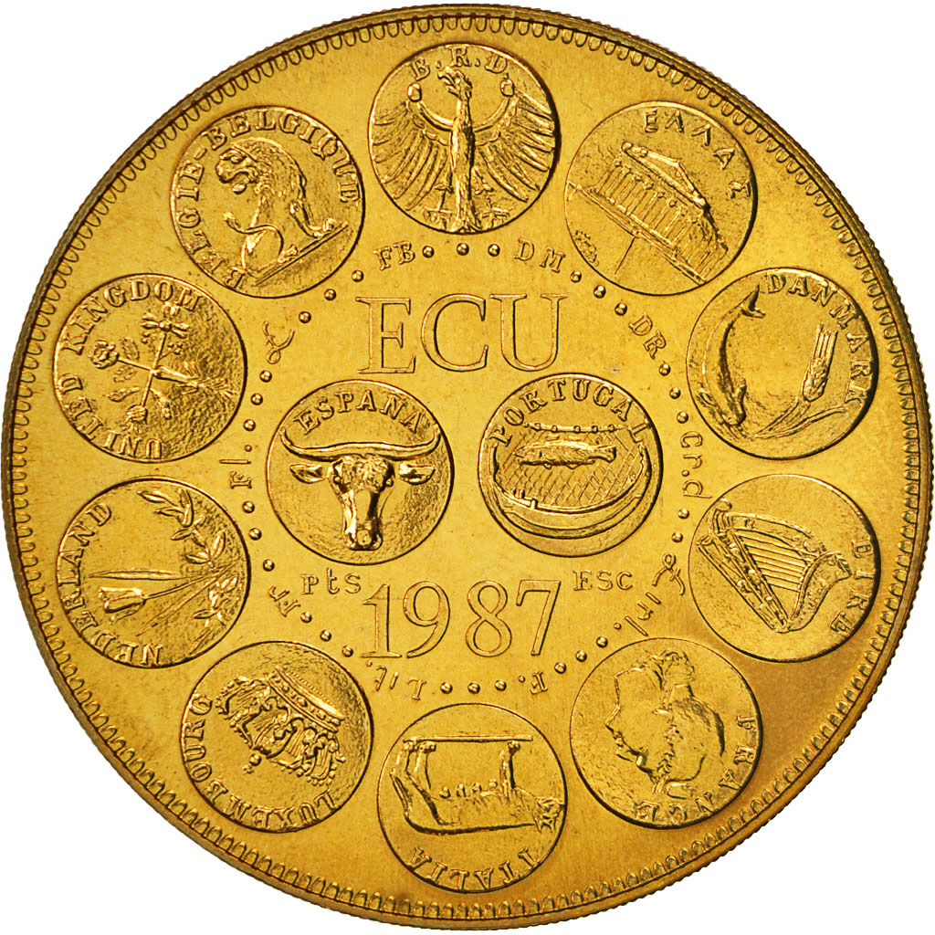Francia, Medal, Ecu Europa, Marianne, 1987, Rodier, SC+, Bronce