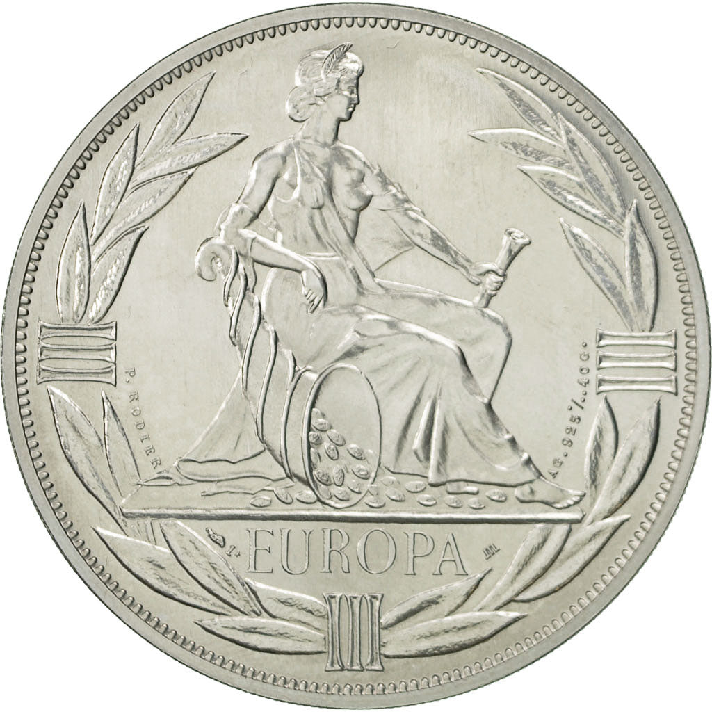 France, Medal, Ecu Europa, Europe Assise, 1981, Rodier, SPL+, Argent