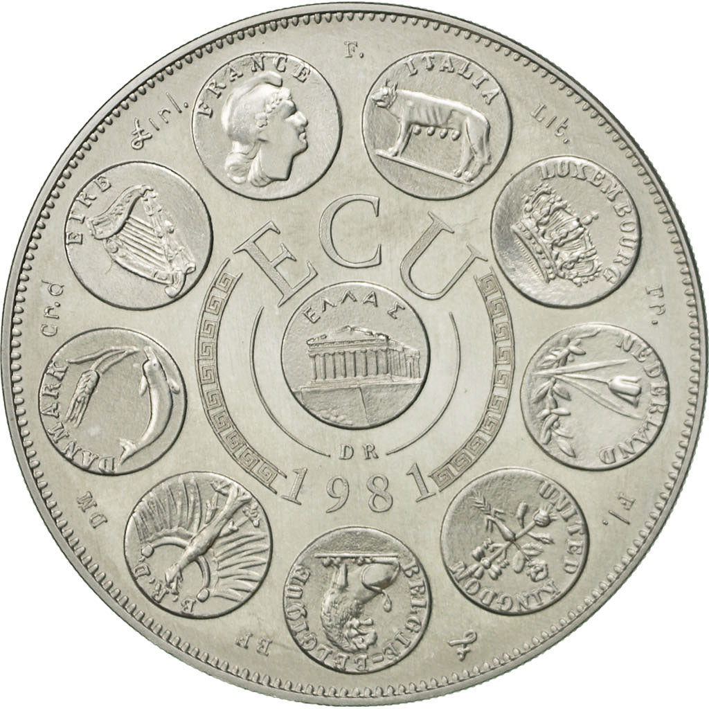 France, Medal, Ecu Europa, Europe Assise, 1981, Rodier, SPL+, Argent