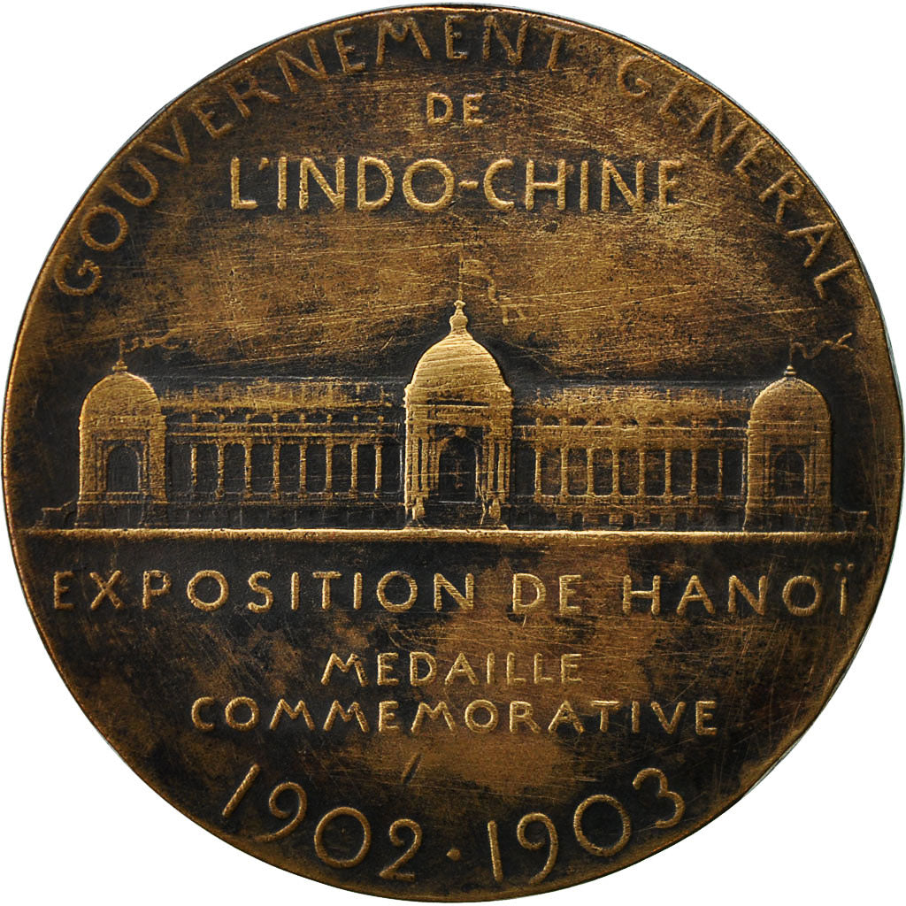 France, Medal, Indochine, Exposition de Hanoï, 1903, Roty, TTB+, Bronze