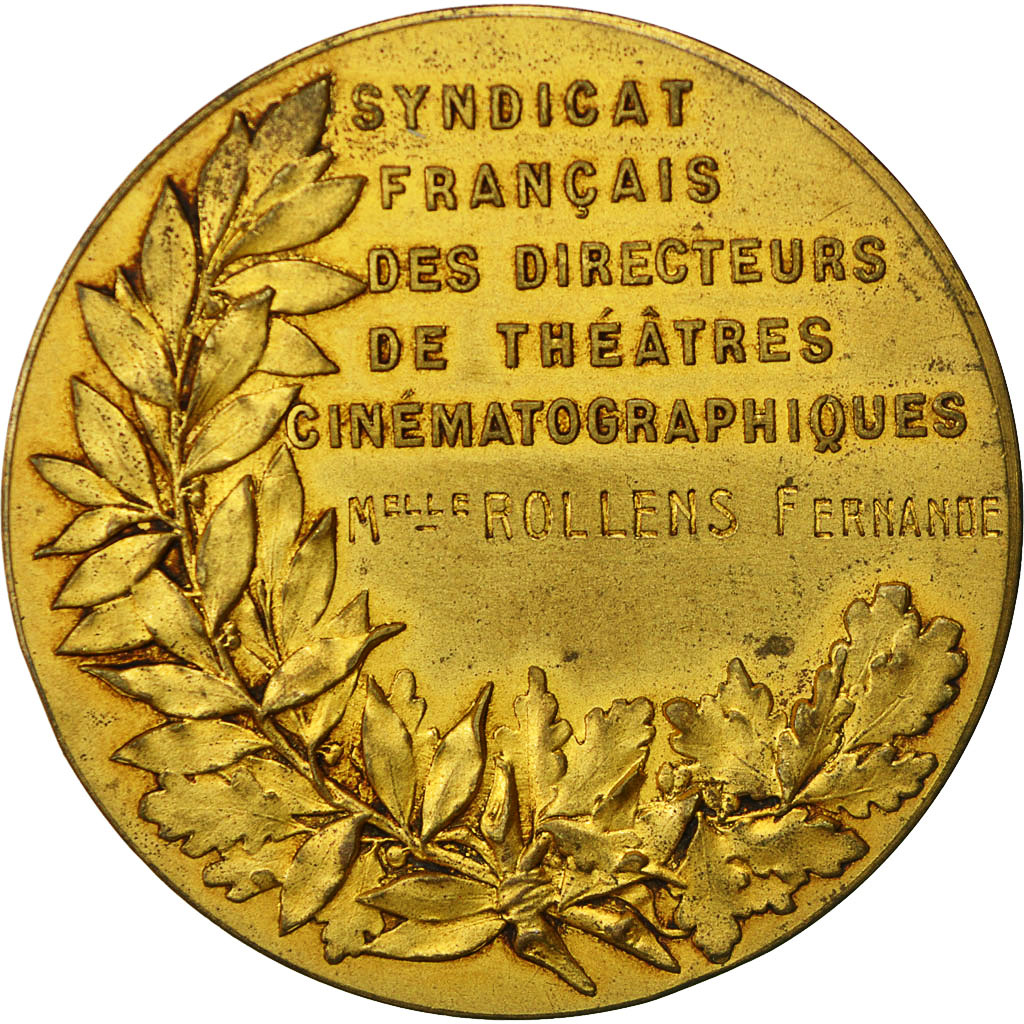 Francia, Medal, Syndicats Français des Directeurs de Théatres, 1928, MB+