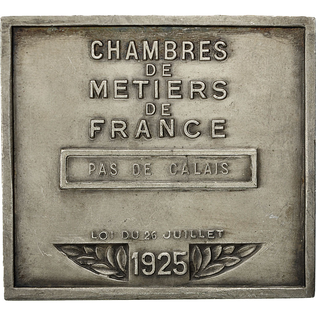 Francja, Medal, Chambres de Métiers de France, Pas de Calais, 1925, AU(50-53)