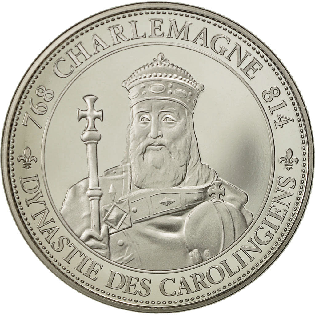 France, Medal, Rois et Reines de France, Charlemagne, MS(63), Nickel