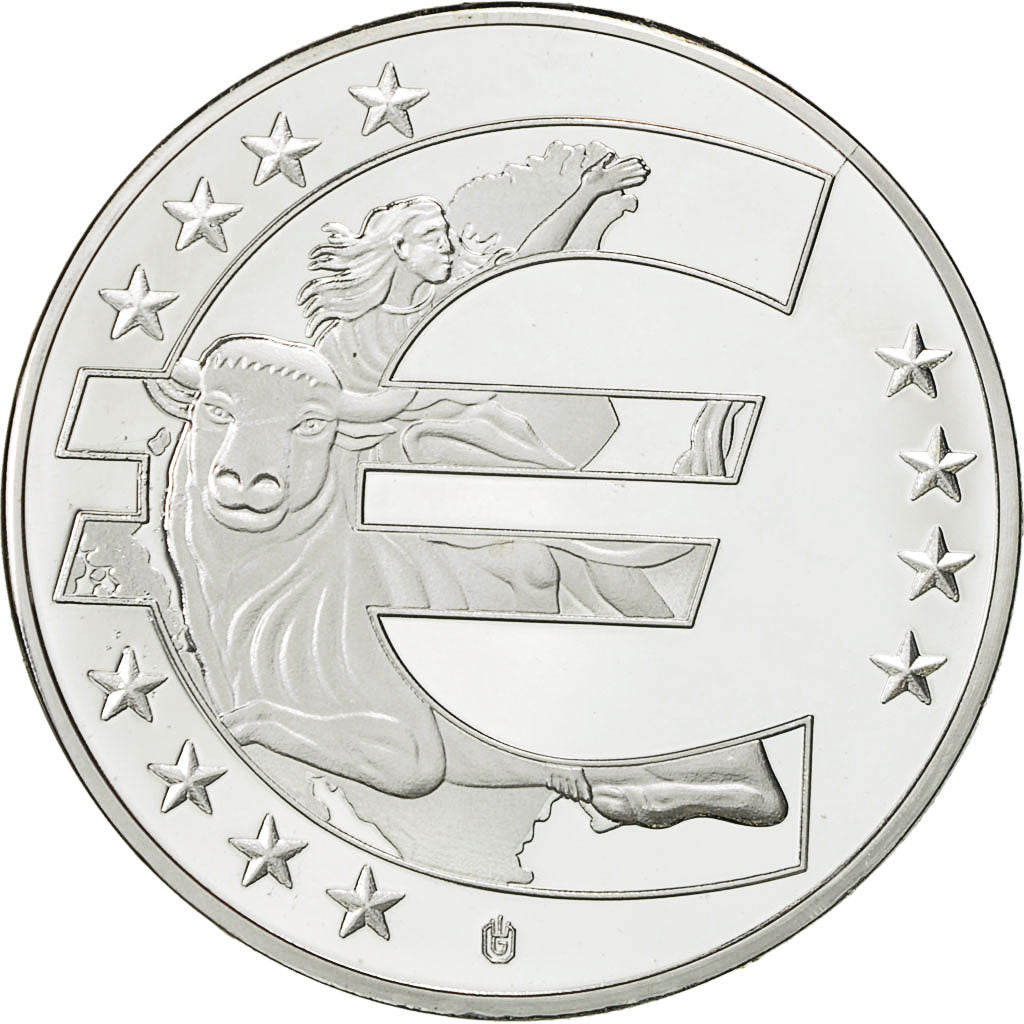 Francia, Medal, L'Europe des Douze, 01 Janvier 2002, SPL, Copper Plated Silver