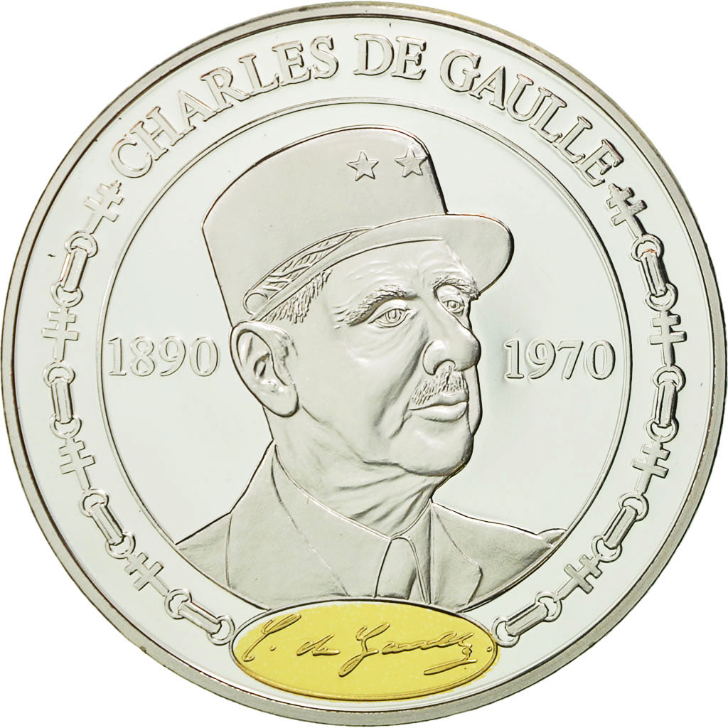 France, Medal, Les Présidents Français, De Gaulle, MS(63), Copper Plated
