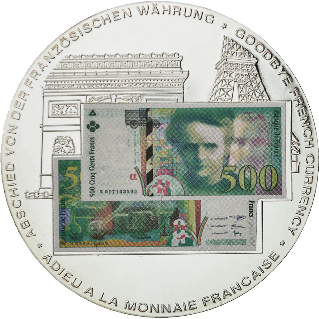 France, Medal, L'Europe, Adieu à la Monnaie Française, MS(63), Copper Plated