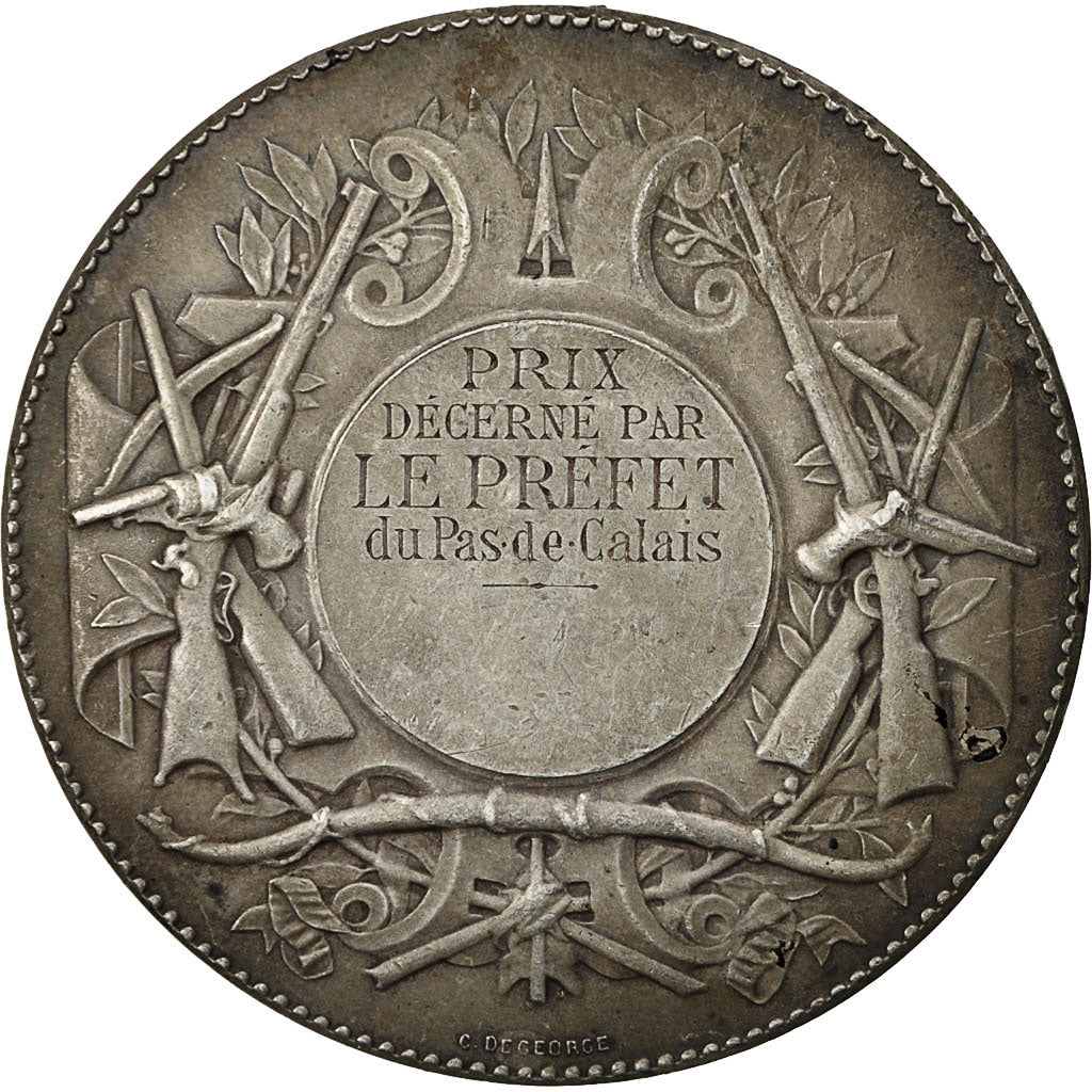 France, Medal, Concours de Tir, République Française, Degeorge, TTB+, Argent