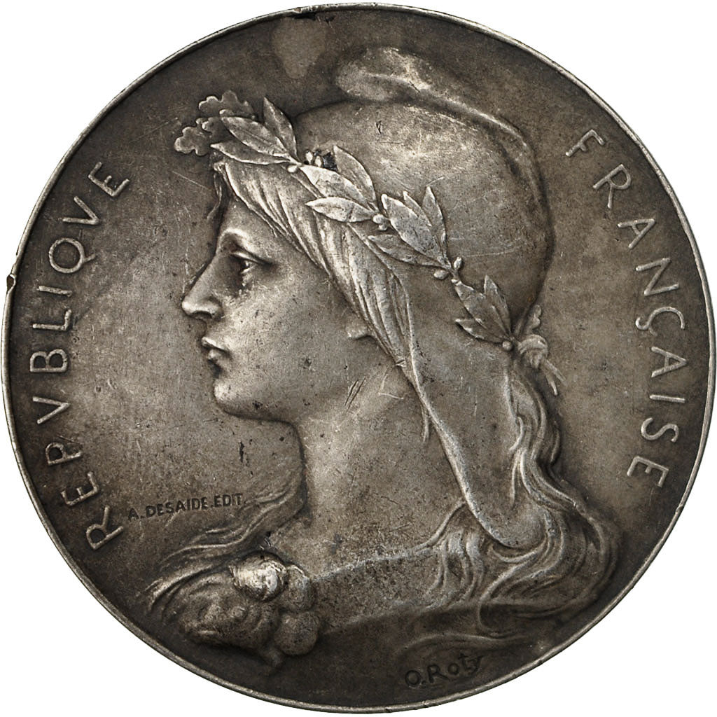 France, Medal, République Française, Marianne, Roty, AU(50-53), Silver