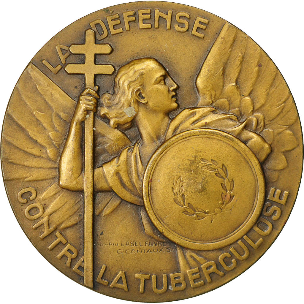 France, Medal, La défense contre la tuberculose, Contaux, AU(55-58), Bronze
