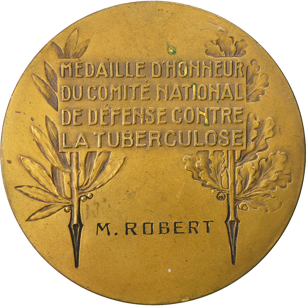 France, Medal, La défense contre la tuberculose, Contaux, AU(55-58), Bronze