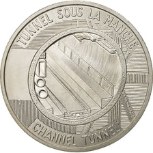 France, Medal, Tunnel sous la Manche - First Junction, 1990, MS(63), Silver