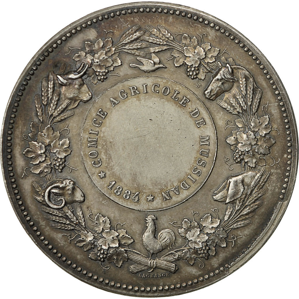 France, Medal, Comice Agricole de Mussidan, 1884, Lagrange, MS(60-62), Silver