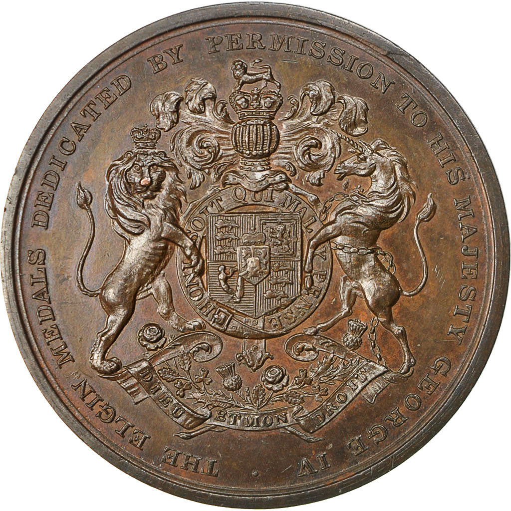 United Kingdom , Medal, Elgin, Georges IV, Thomason, AU(50-53), Bronze