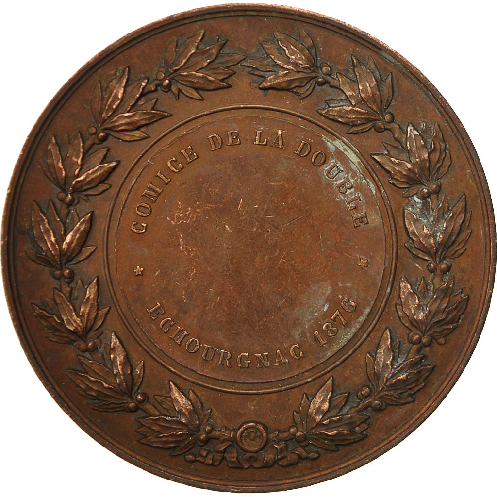 France, Medal, Comice de la Double Echourgnac, 1876, Renée Vautier, AU(55-58)