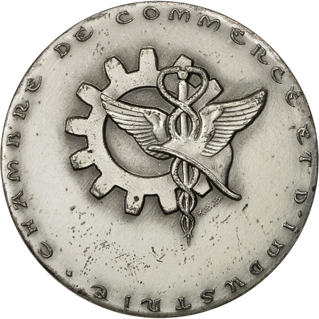 France, Medal, Chambre de Commerce, Lille.Roubaix.Tourcoing, 1972, Baron