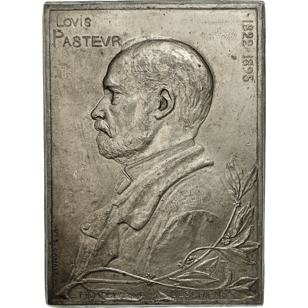 Francja, Medal, Louis Pasteur (1822-1895), Canale, AU(50-53), Ołów