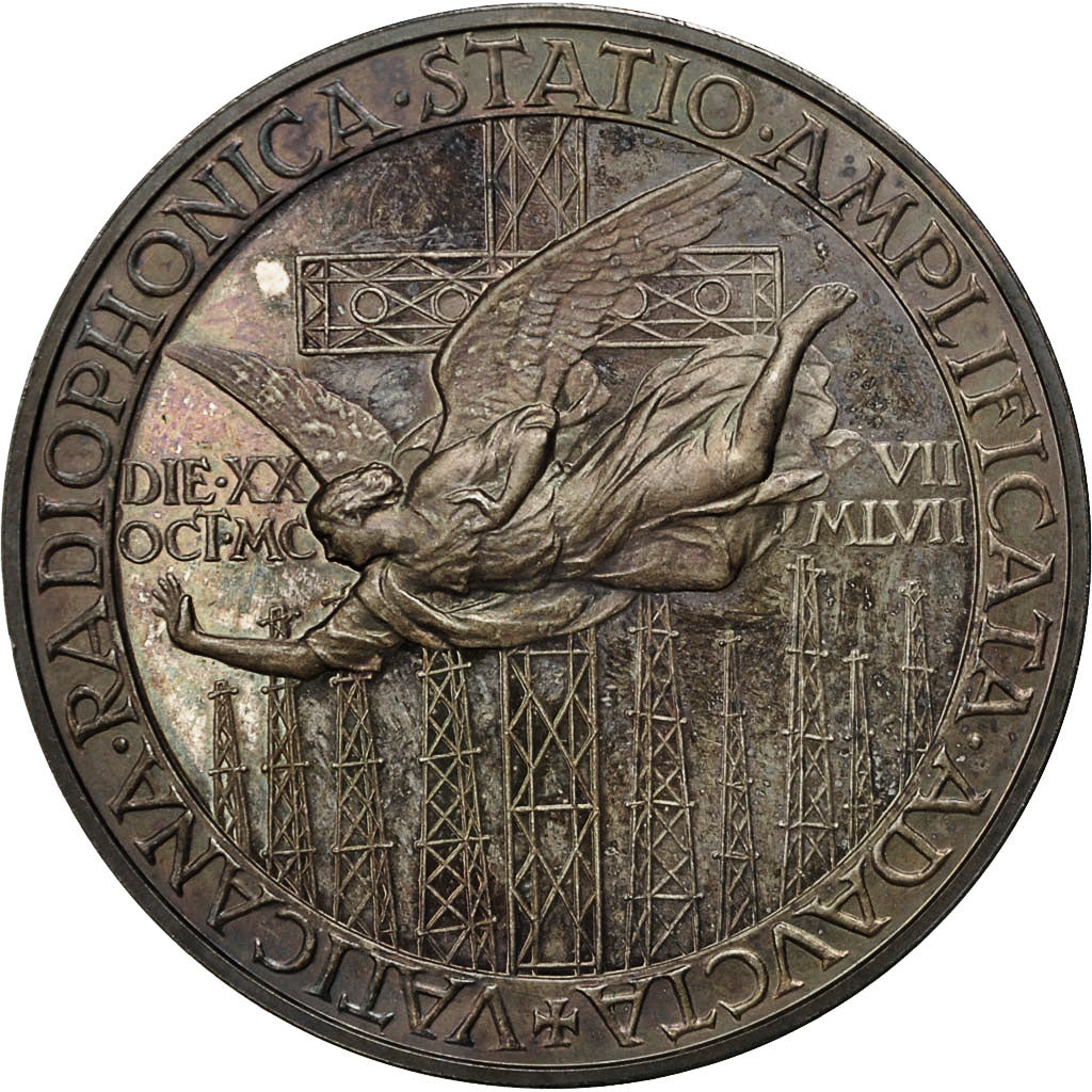Vatican, Medal, Pius XII, Station Radiophonique, 1957, Mistruzzi, MS(60-62)
