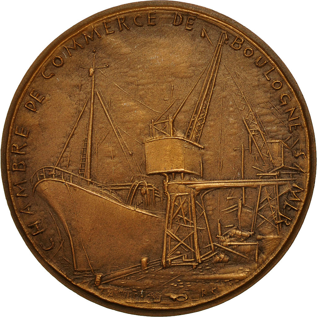 Frankrijk, Medal, Chambre de Commerce de Boulogne sr mer, Port, 1956, Asselberg