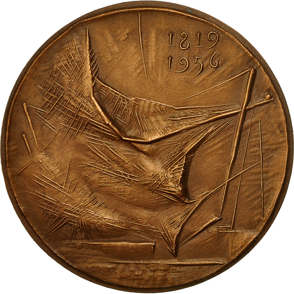 France, Medal, Chambre de Commerce de Boulogne sr mer, Port, 1956, Asselberg