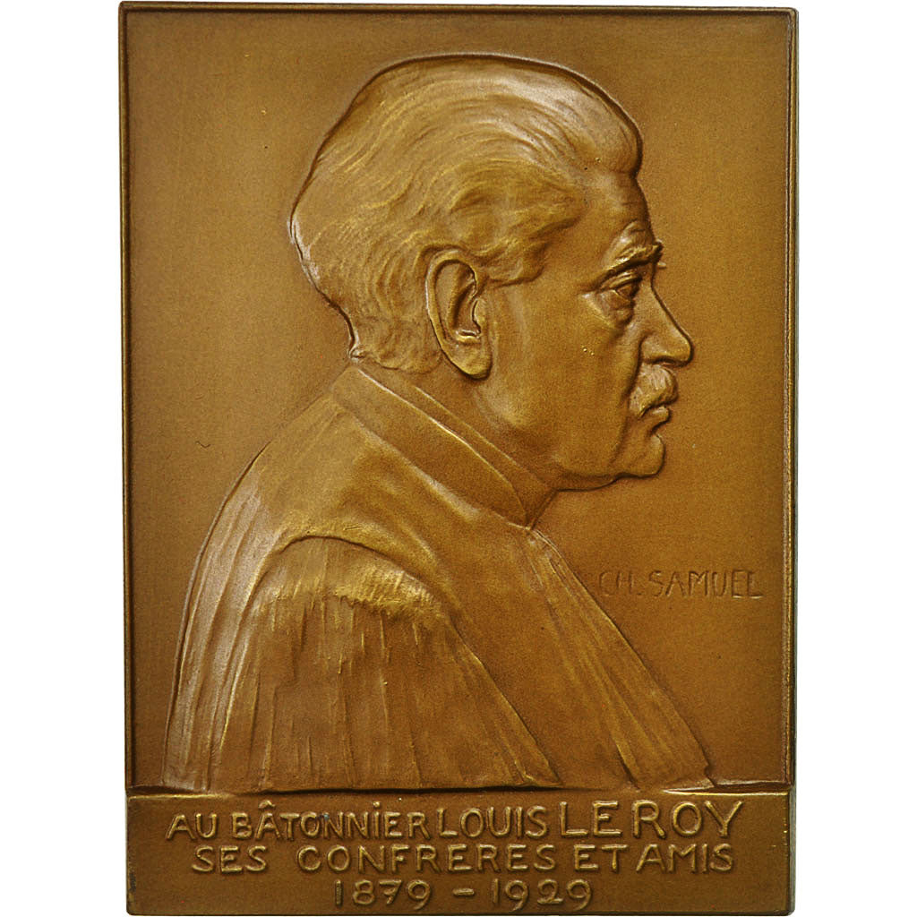 Belgium, Medal, Droit, Au Bâtonnier Louis Leroy, Samuel, MS(60-62), Bronze