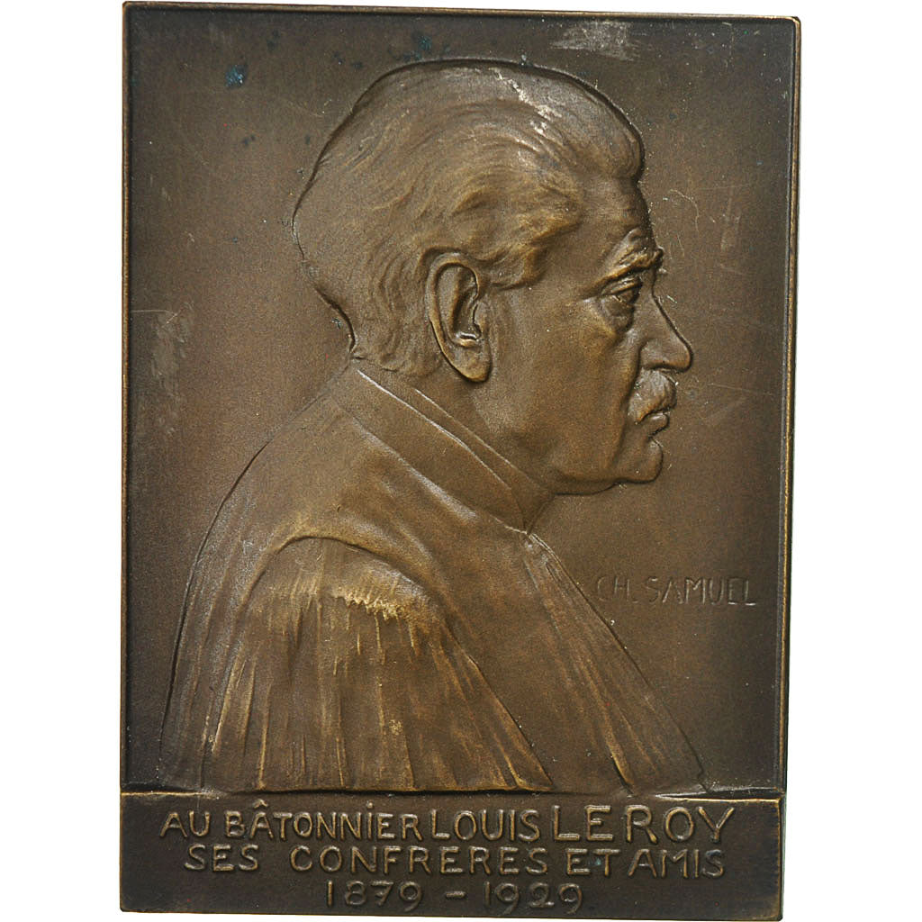 Belgium, Medal, Droit, Au Bâtonnier Louis Leroy, Samuel, AU(50-53), Bronze
