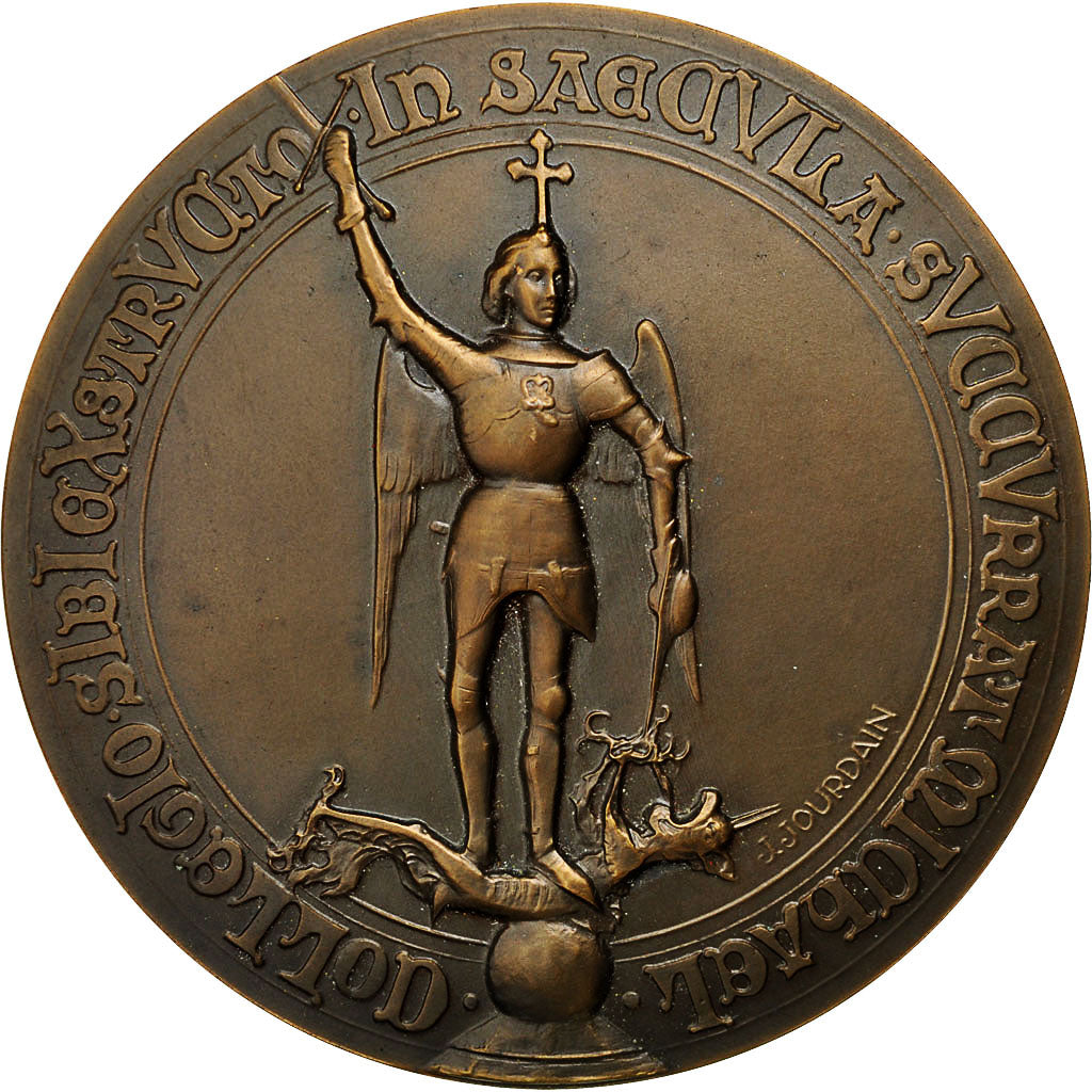 Belgio, Medal, Collège Berchmans, Archange terrassant le Diable, 1935