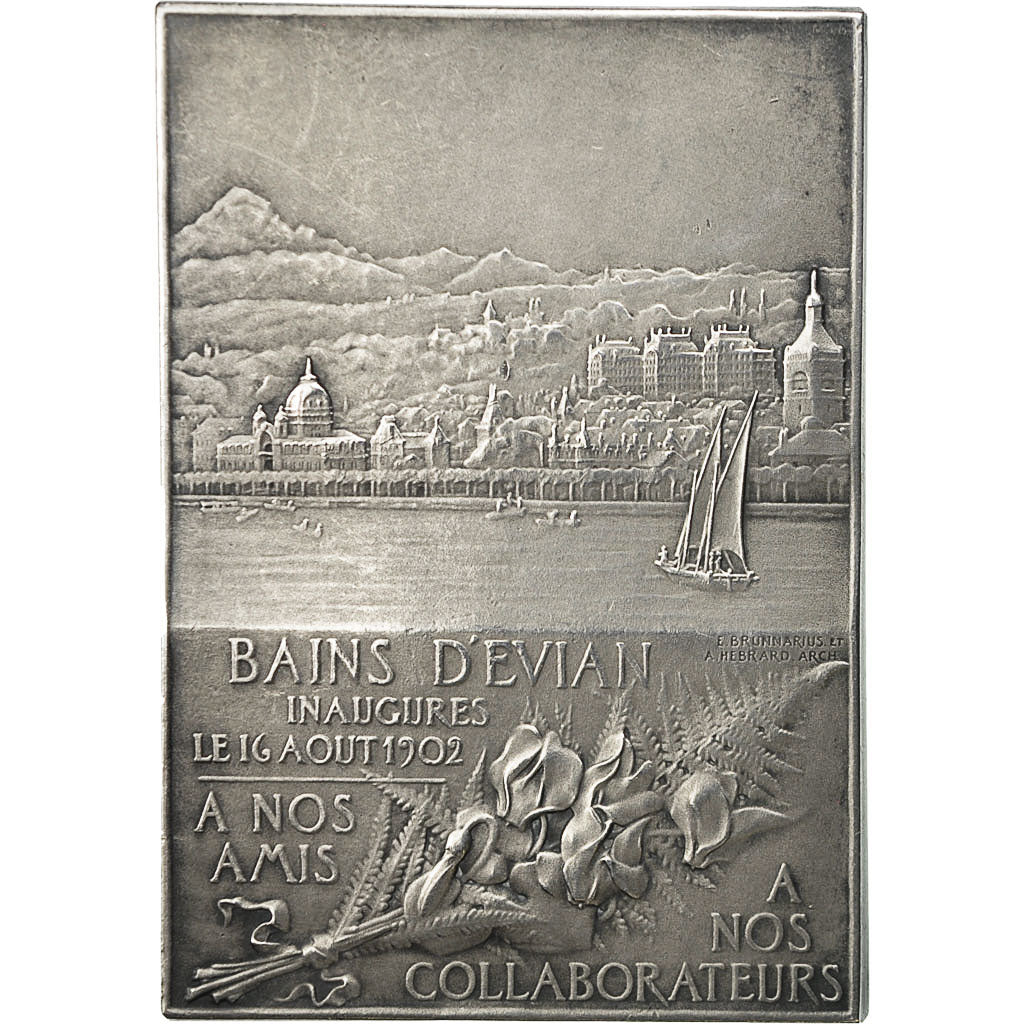 France, Medal, Source Cachat, Inauguration des Bains d'Evian, 1902, Vernon