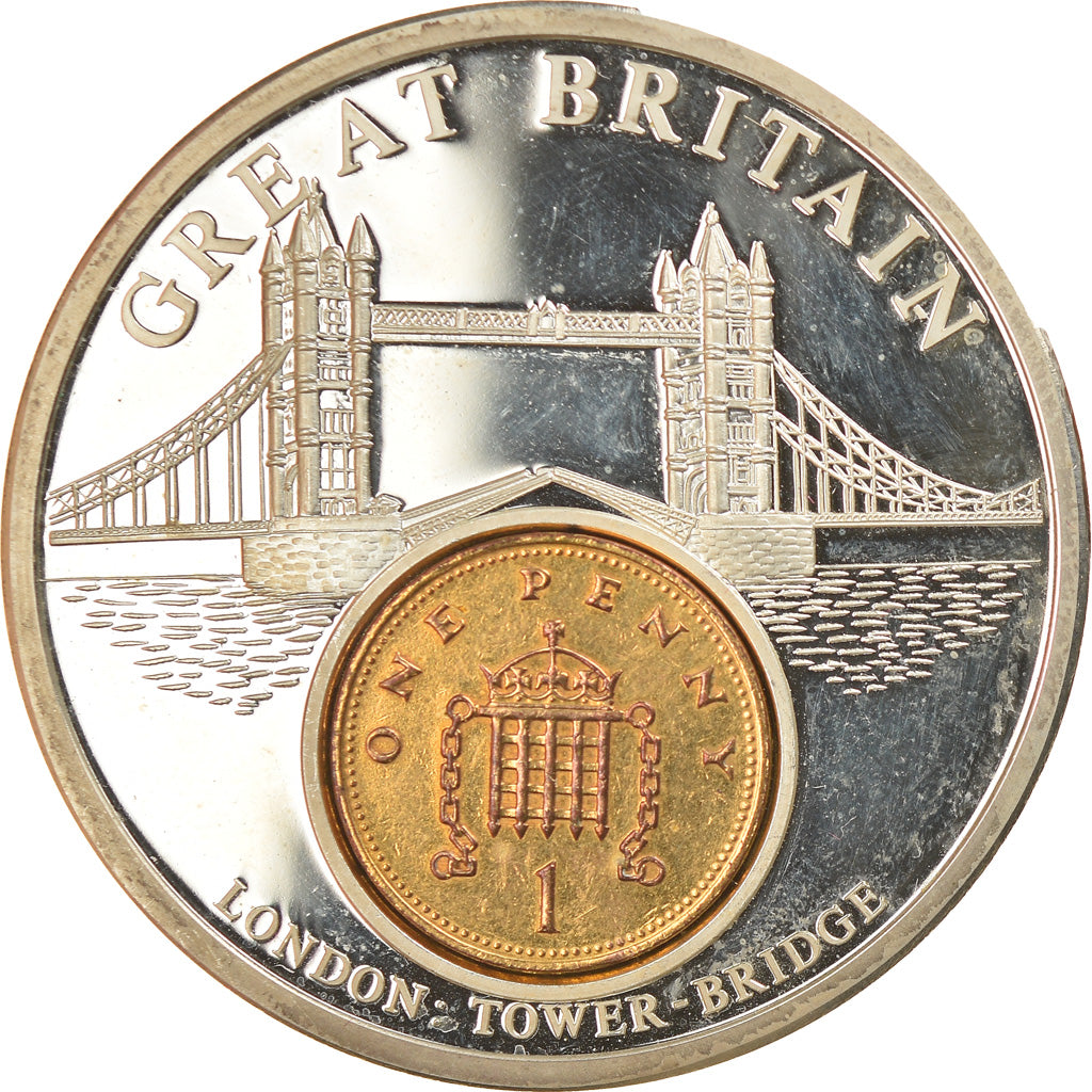 Great Britain, Medal, European Currencies, London Tower-Bridge, AU(55-58)