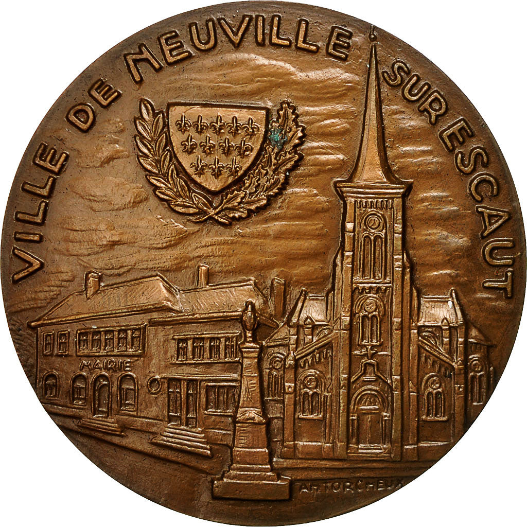 Francia, Medal, Ville de Neuville sur Escaut, 1991, Torcheux, SPL, Bronzo