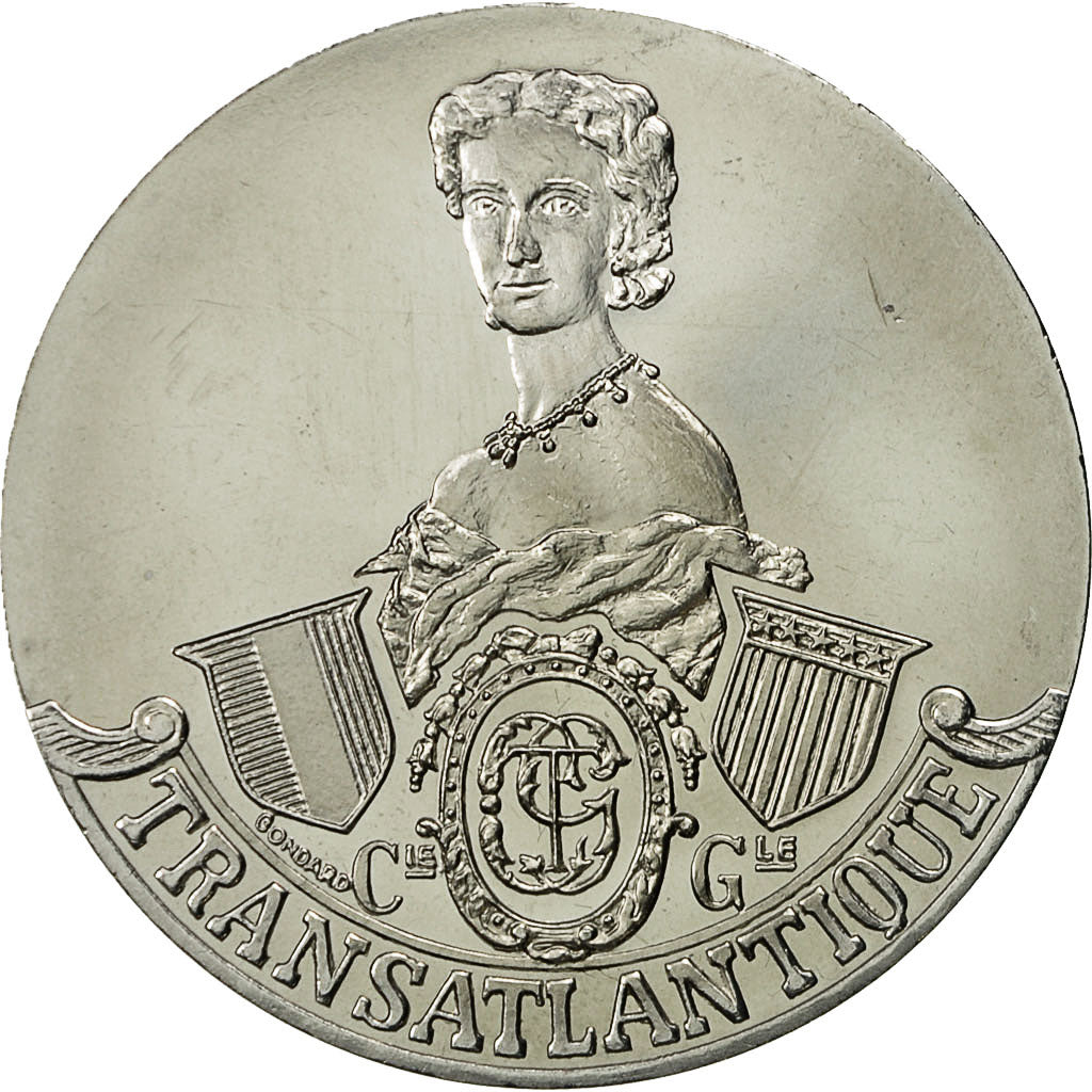 France, Medal, Compagnie Générale Transatlantique, Impératrice Eugénie, C.