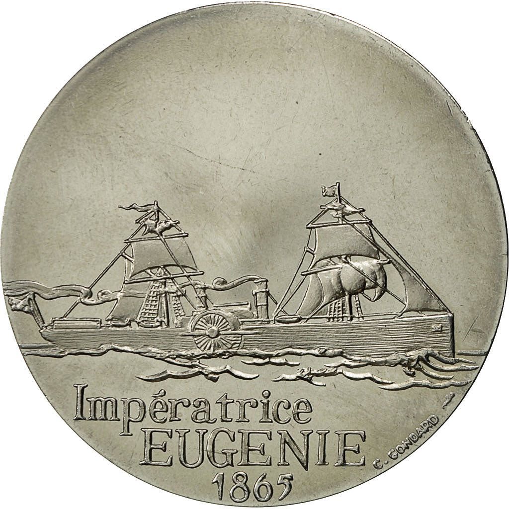 France, Medal, Compagnie Générale Transatlantique, Impératrice Eugénie, C.
