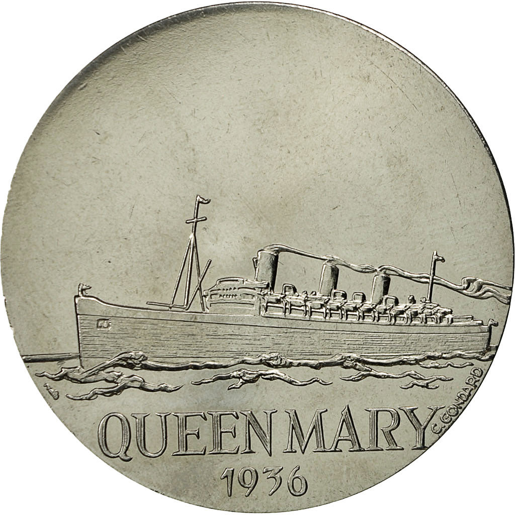 France, Medal, Compagnie Générale Transatlantique, Queen Mary, C. Gondard