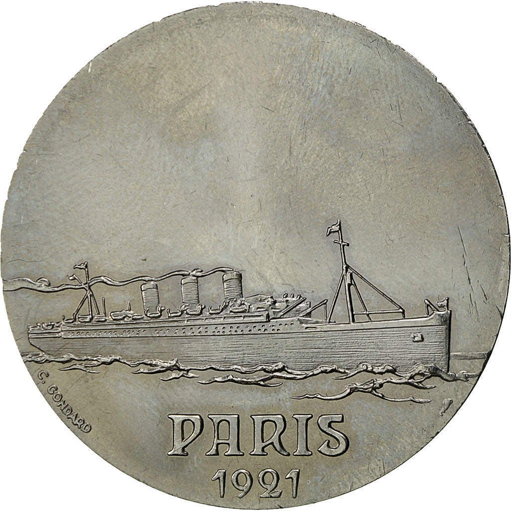 France, Medal, Compagnie Générale Transatlantique, Paris, C. Gondard, MS(63)