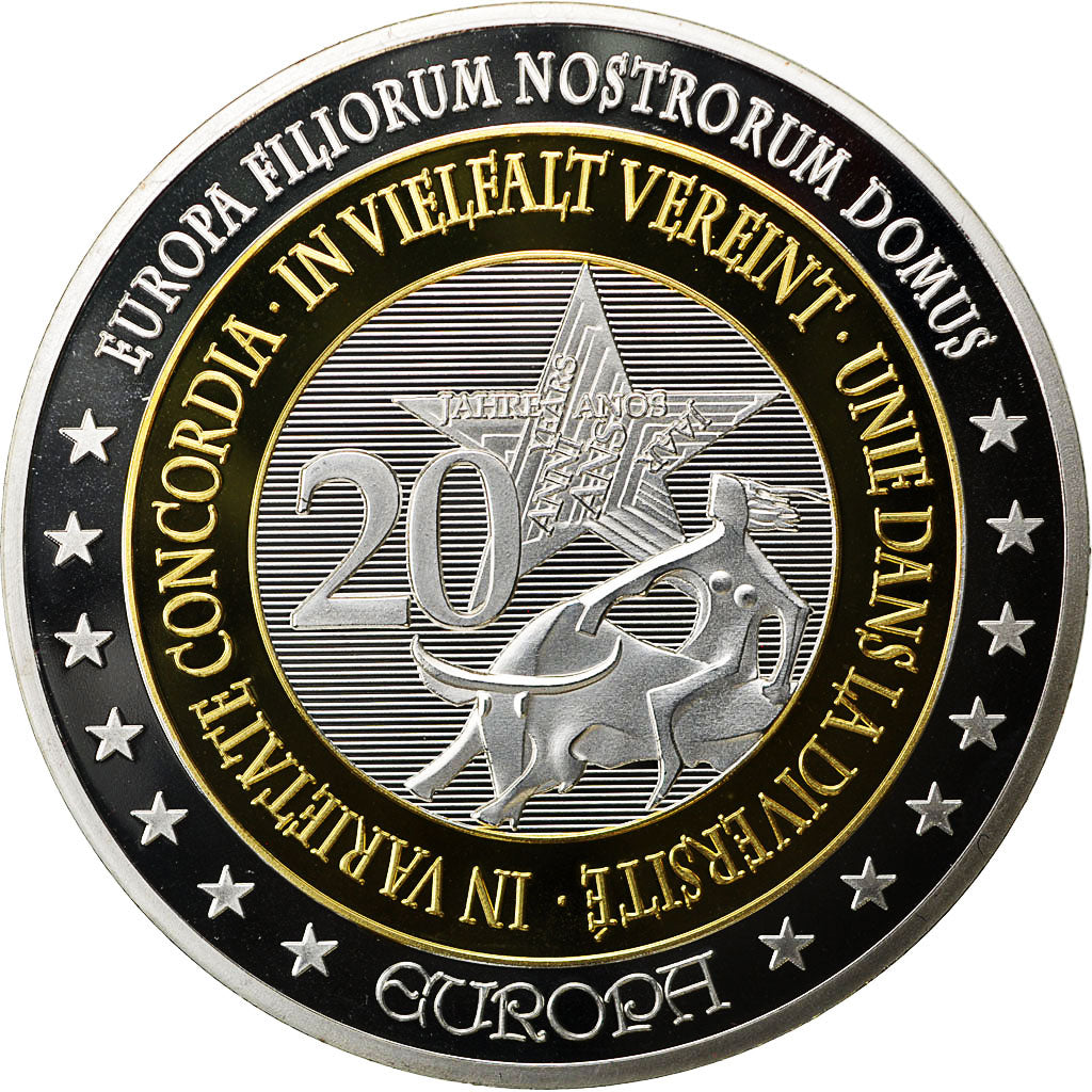 Francia, Medal, Europe, Libre Circulation des Capitaux, 1990, SC+, Copper Plated