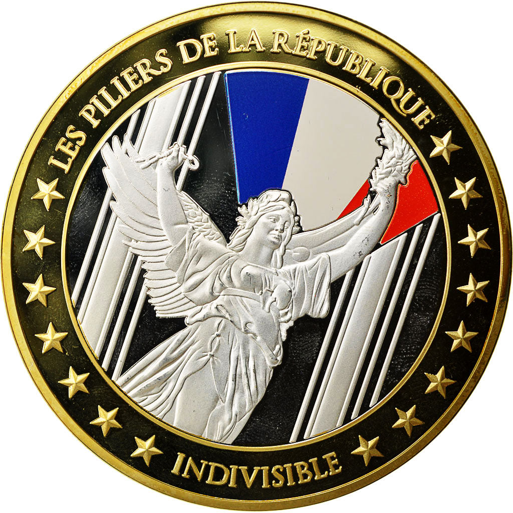 Frankreich, Medal, Les piliers de la République, Marianne, UNZ+, Copper Plated