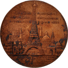 Francia, Medal, Souvenir d'Ascension de la Tour Eiffel, 1889, Trotin, BB, Bronzo