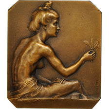 France, Medal, Femme nue Assise, Dubois.H, SUP+, Bronze