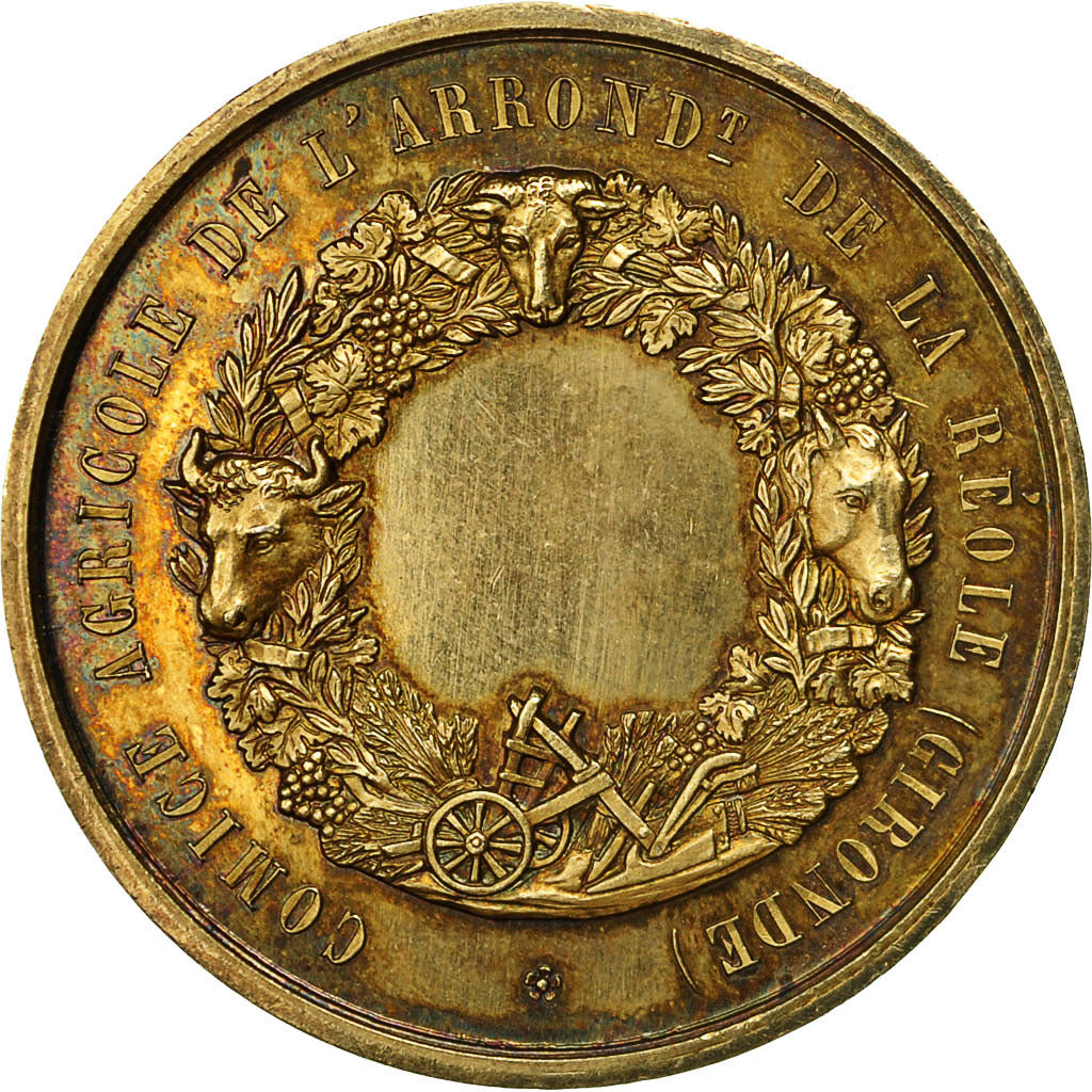 France, Medal, Comice Agricole de la Réole (Gironde), Borrel, SUP, Vermeil