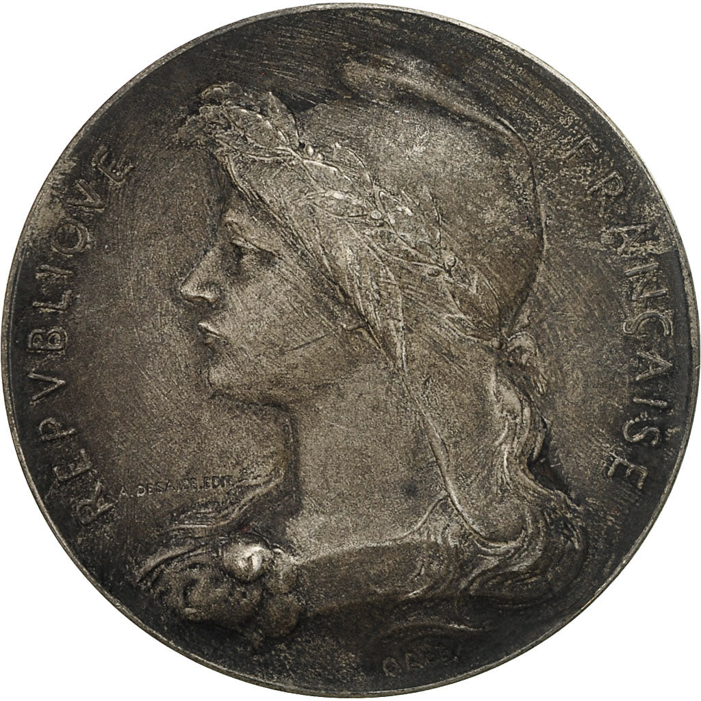France, Medal, Marianne, République Française, Roty, TB+, Argent