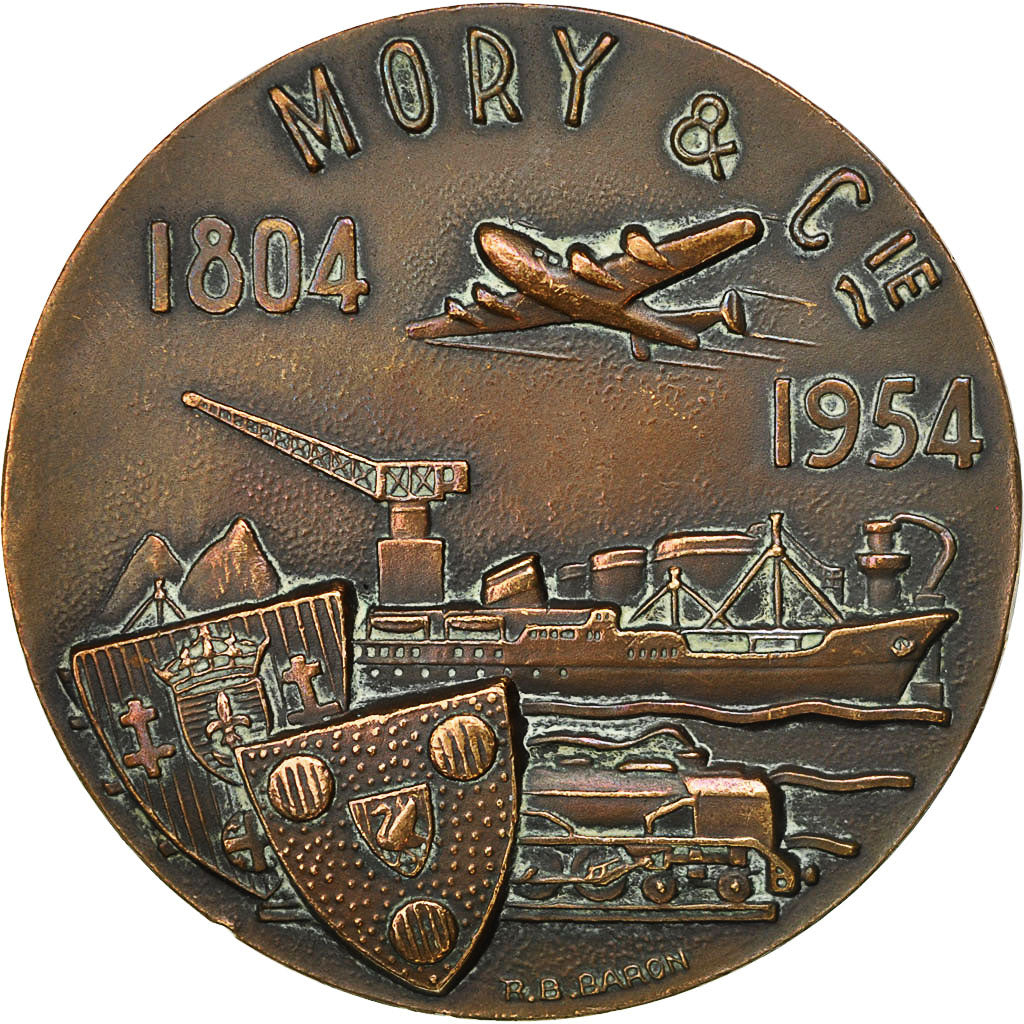 Francia, Medal, Nicolas Toussaint Mory, Transport, 1954, Baron, EBC, Bronce