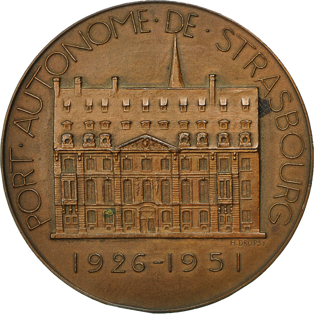 France, Medal, Port Autonome de Strasbourg, 1951, Dropsy, MS(60-62), Bronze