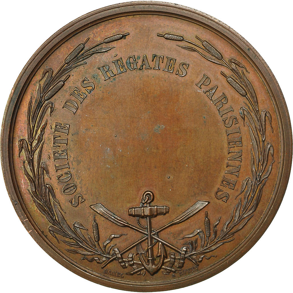 Francja, Medal, Société des Régates Parisiennes, Hamel, AU(50-53), Miedź